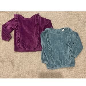 Kate Quinn Velour Ruffle Long Sleeve Top Lot 4T